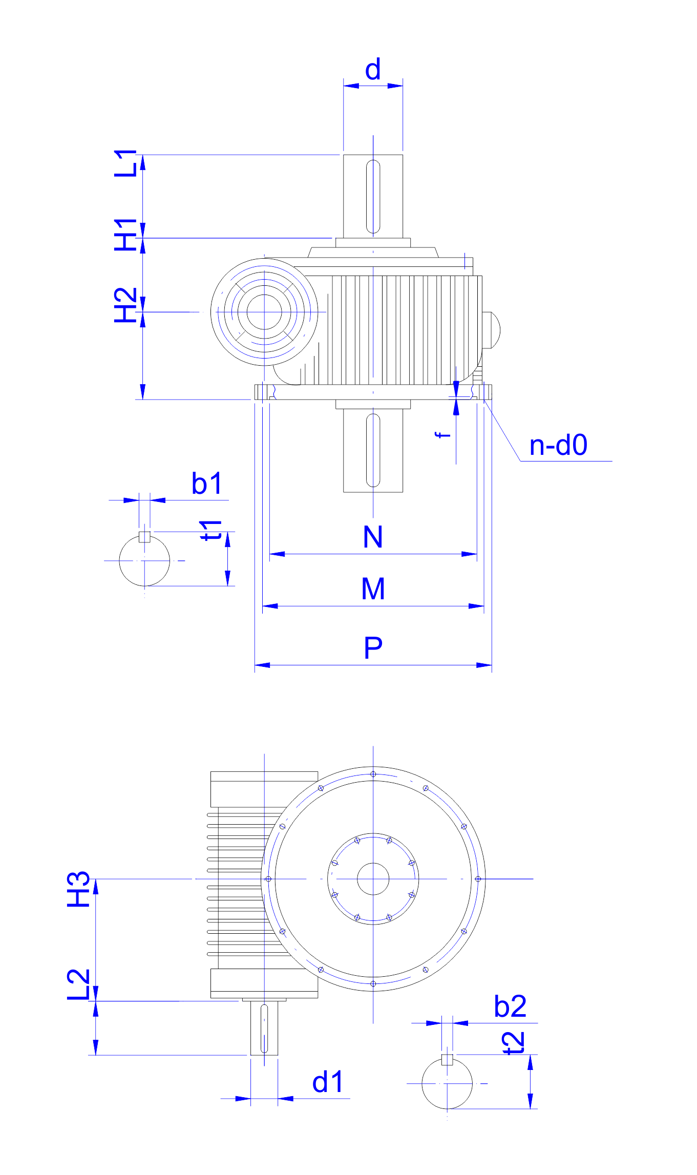   WHC系列正交軸蝸輪蝸桿減速機(jī)設(shè)計(jì)圖